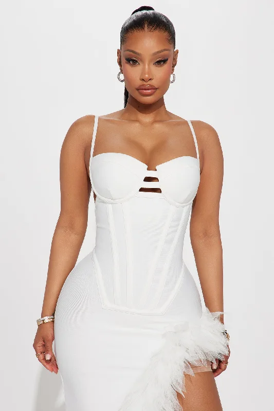 Boa Bandage Maxi Dress - White