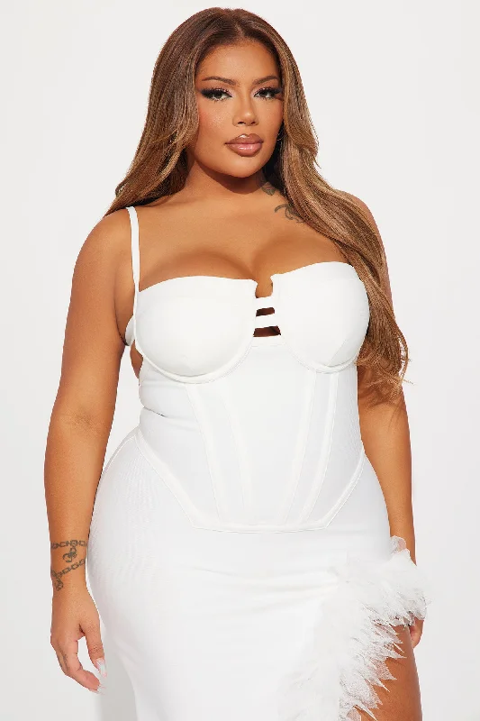 Boa Bandage Maxi Dress - White