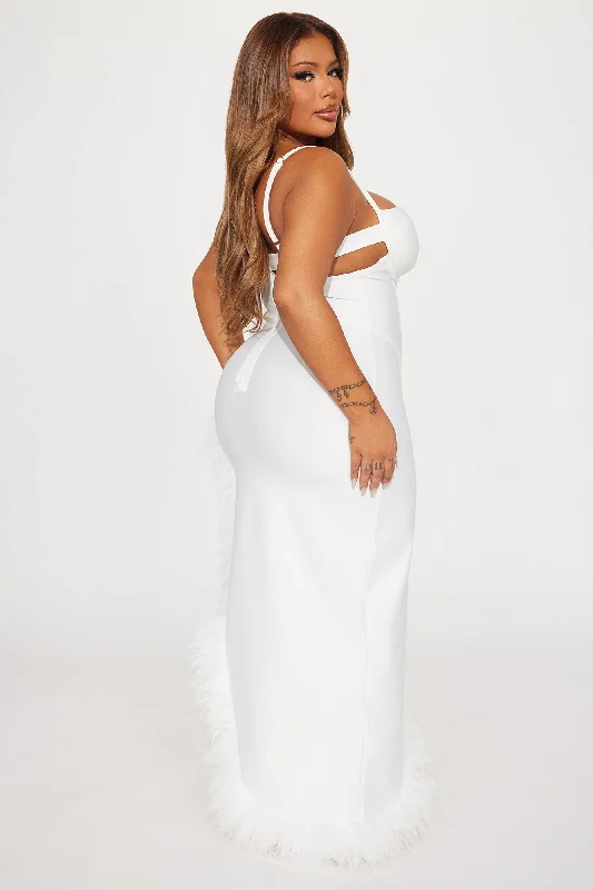 Boa Bandage Maxi Dress - White