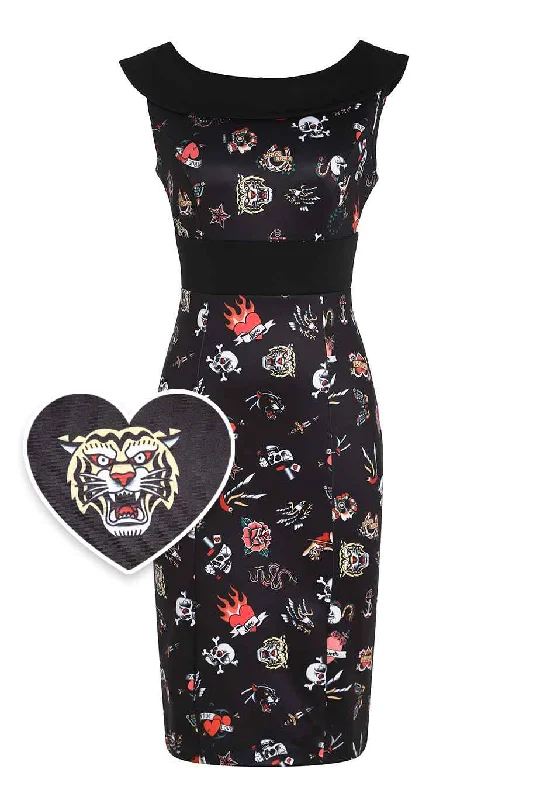 Darla Old School Tattoo Wiggle Dress