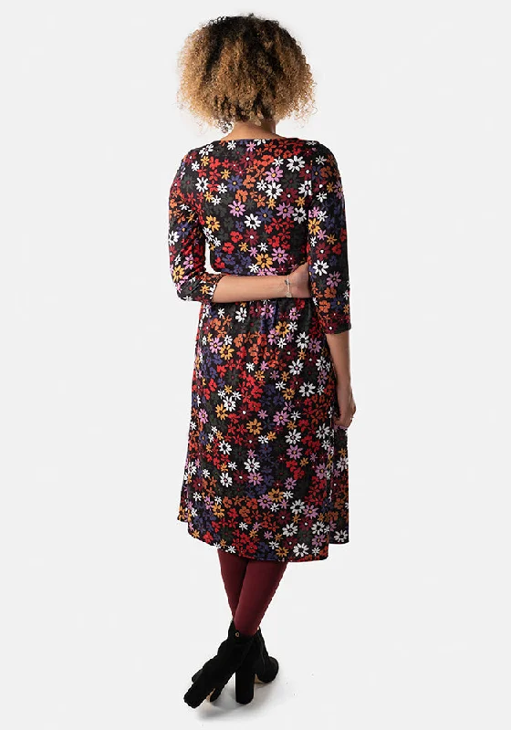 Dilara Daisy Print Midi Dress