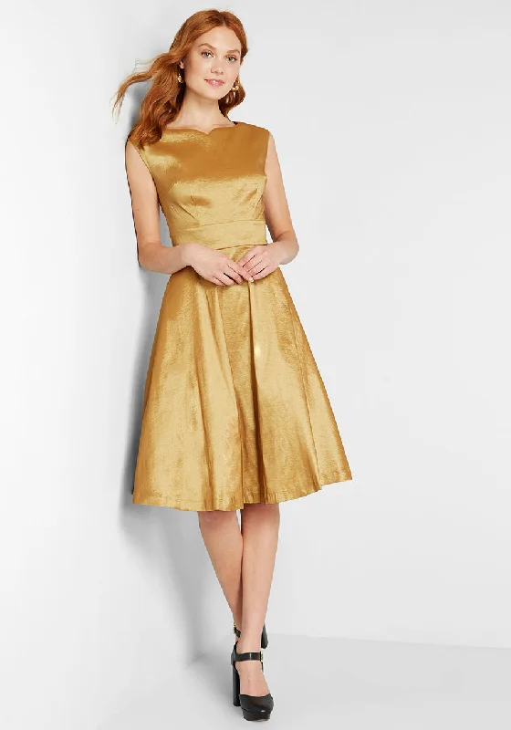 Fantastic Satin Fit and Flare Dress