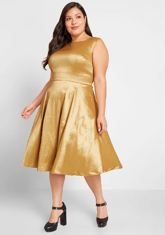 Fantastic Satin Fit and Flare Dress