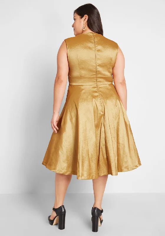 Fantastic Satin Fit and Flare Dress