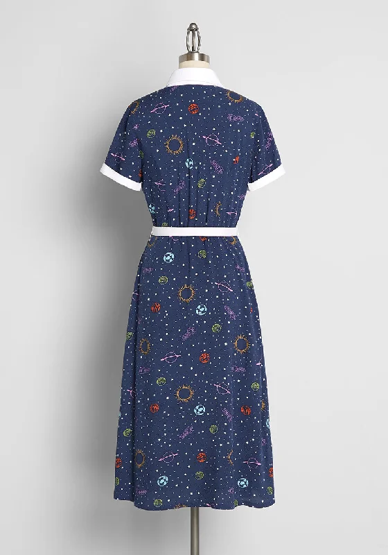 Solar System Salute Midi Dress