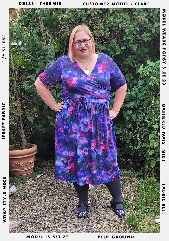 Themis Galaxy Print Midi Dress