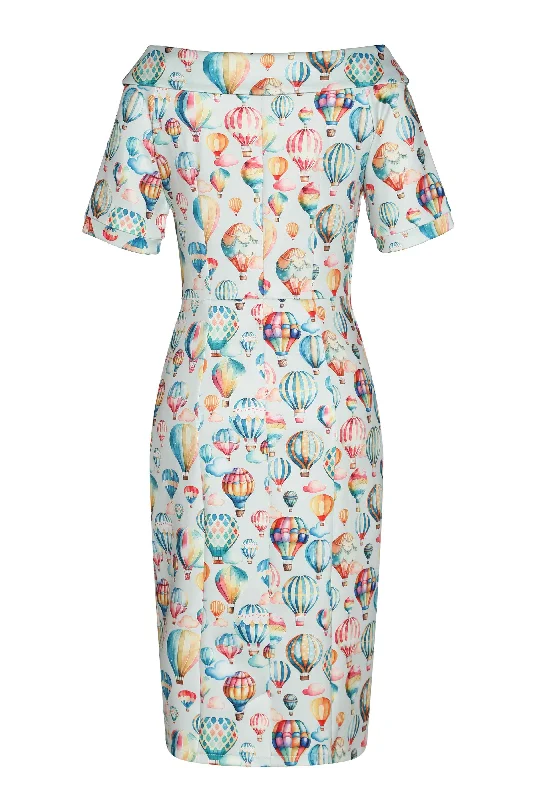 Valerie Hot Air Balloon Fitted Off Shoulder Dress