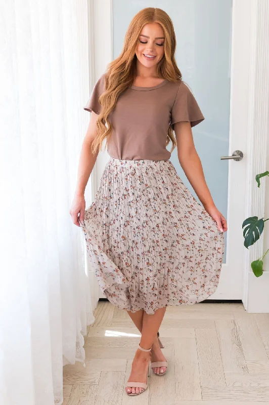 Always Blooming Modest Pleat Skirt