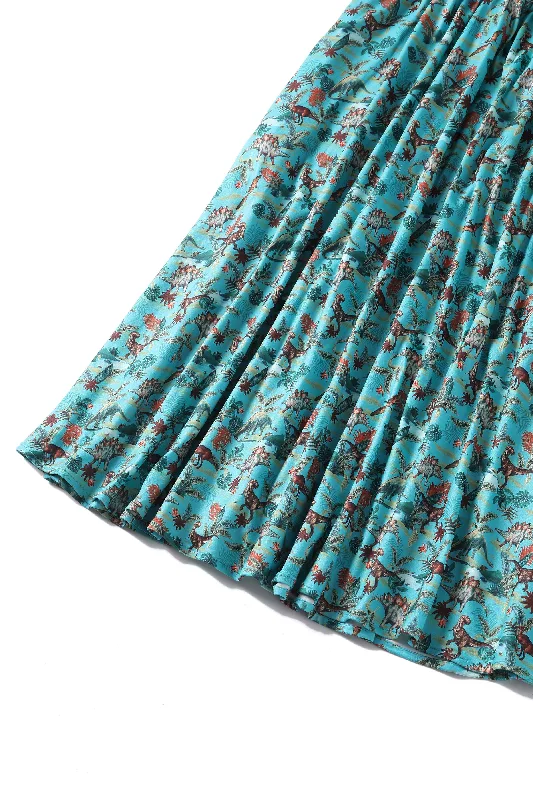 Billie Turquoise Dinosaur Dress