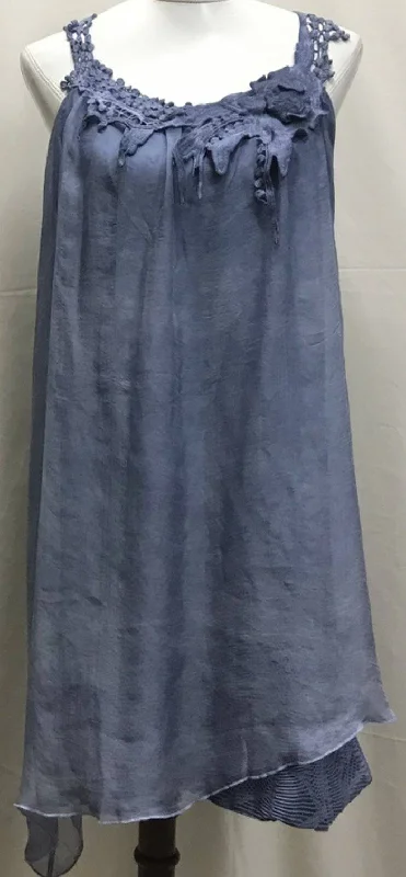 Dress Tie Dyed Chiffon Embroidered Sage Blue Dresses Summer Luxury