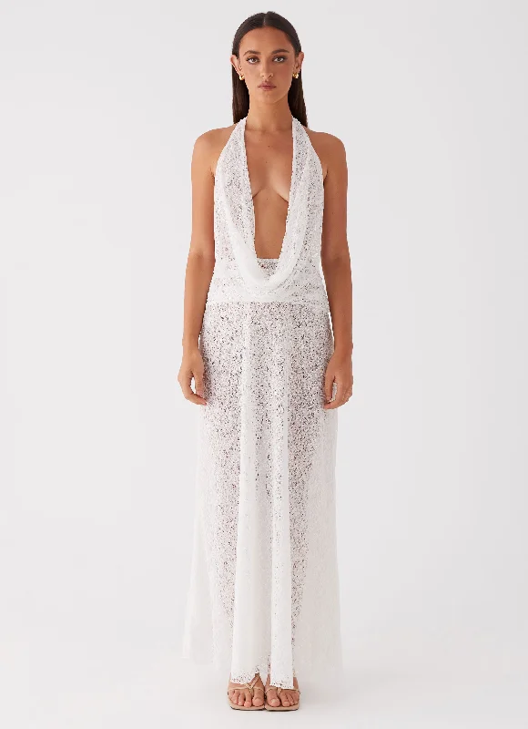 Elysia Lace Maxi Dress - White