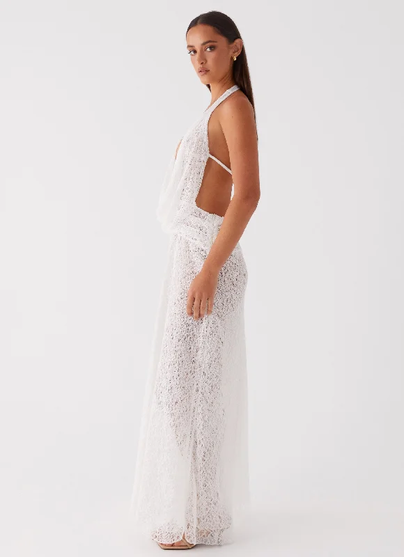 Elysia Lace Maxi Dress - White