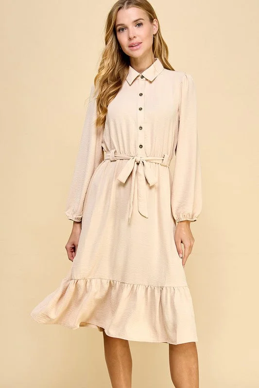 HALF BUTTON DOWN SHIRT DRESS