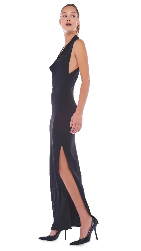 HALTER NEETA SIDE SLIT GOWN