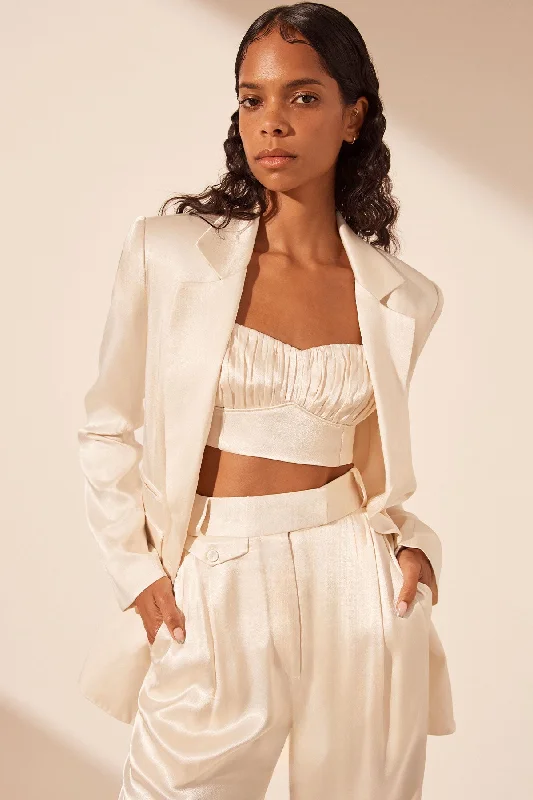 LA LUNE SINGLE BREASTED BLAZER - CREAM