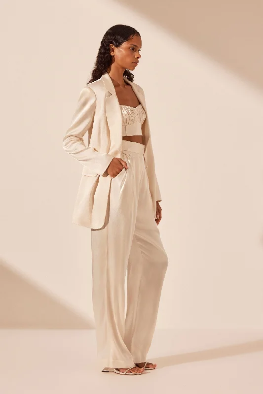 LA LUNE SINGLE BREASTED BLAZER - CREAM