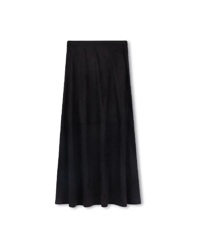 Leather Suede Maxi Skirt