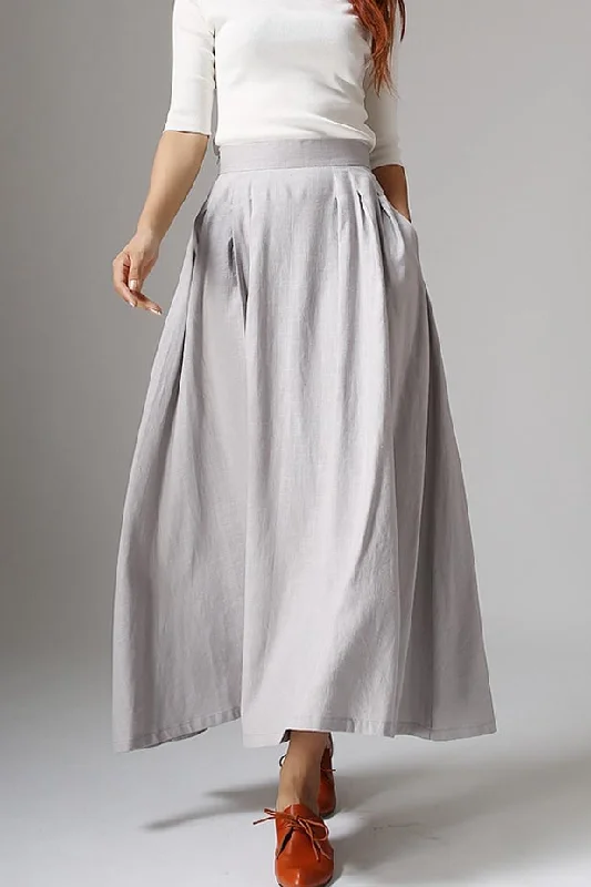 Light gray Swing pleated skirt 1041#