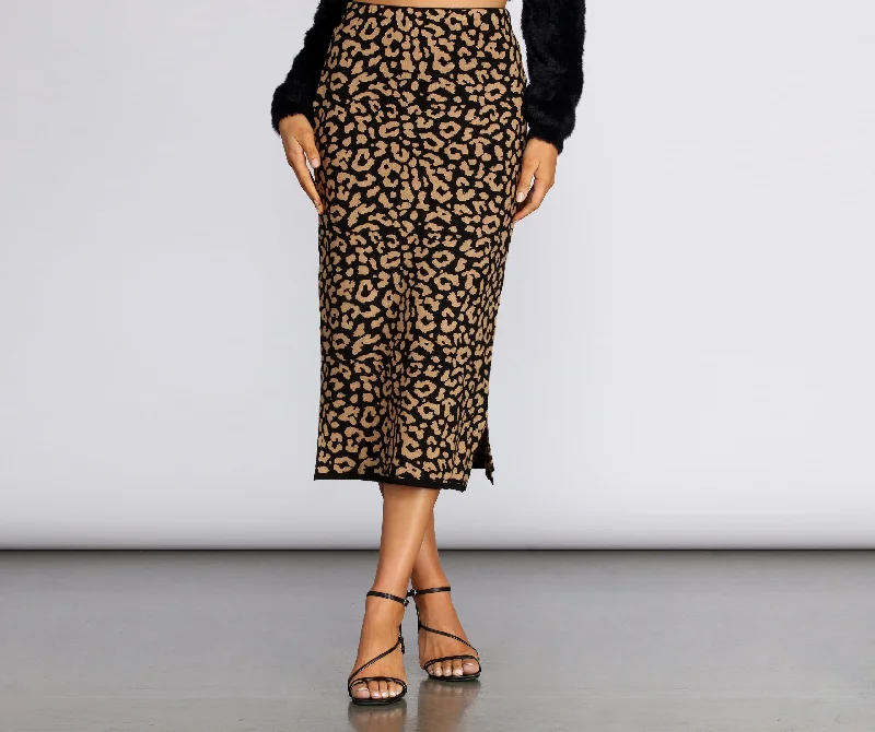 Live For The Leopard Print Midi Skirt