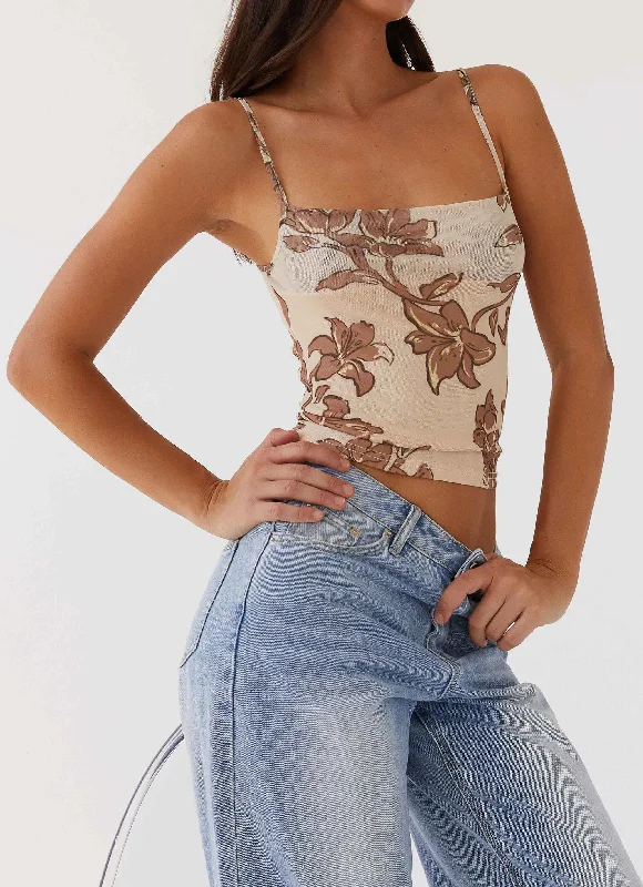 Love On Top Mesh Cami Top - Hazel Bloom