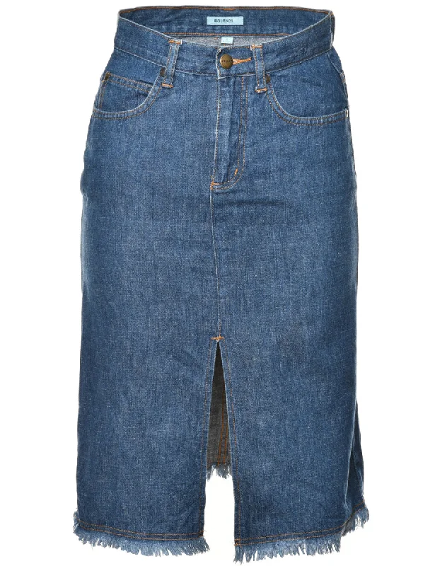 Pencil Shape Denim Skirt - S