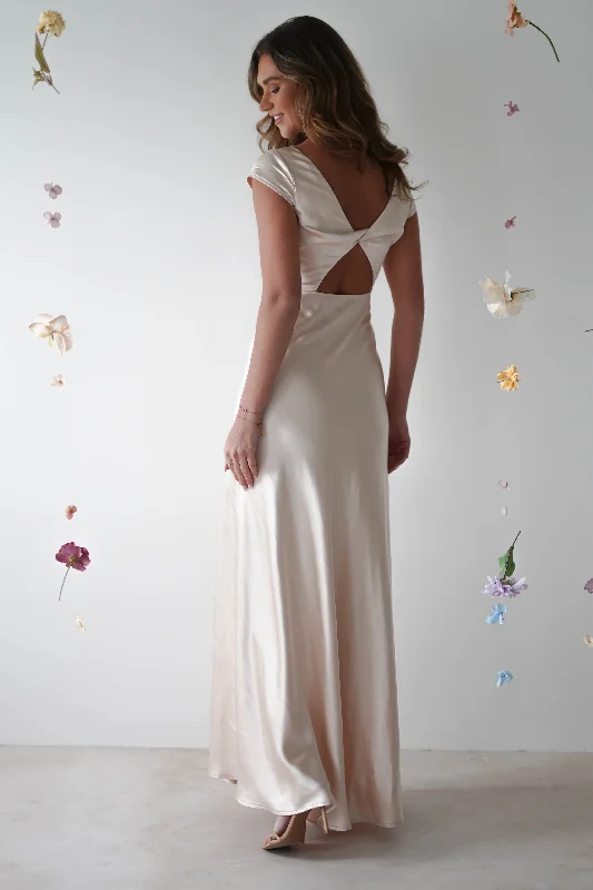 Ramona Soft Satin Maxi Dress | Champagne