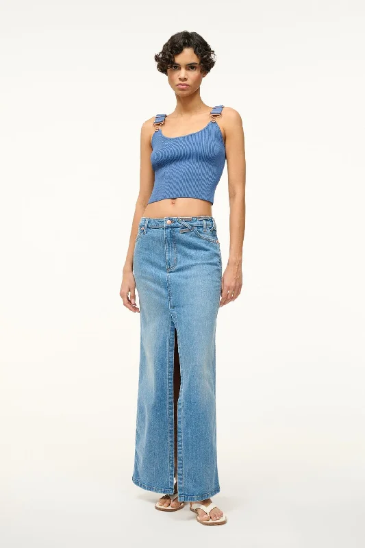 STAUD + WRANGLER THE MAXI SKIRT | MID BLUE