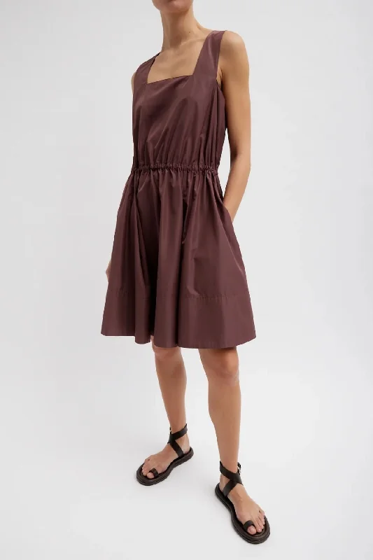 Tibi Italian Sporty Nylon Short Tank Dress - Cinnamon