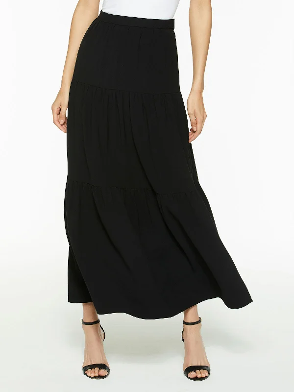 Tiered Light Flounce Maxi Skirt