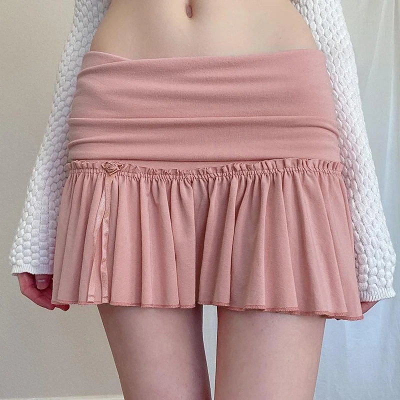 Sweet Kawaii Elastic Pleated Mini Skirt