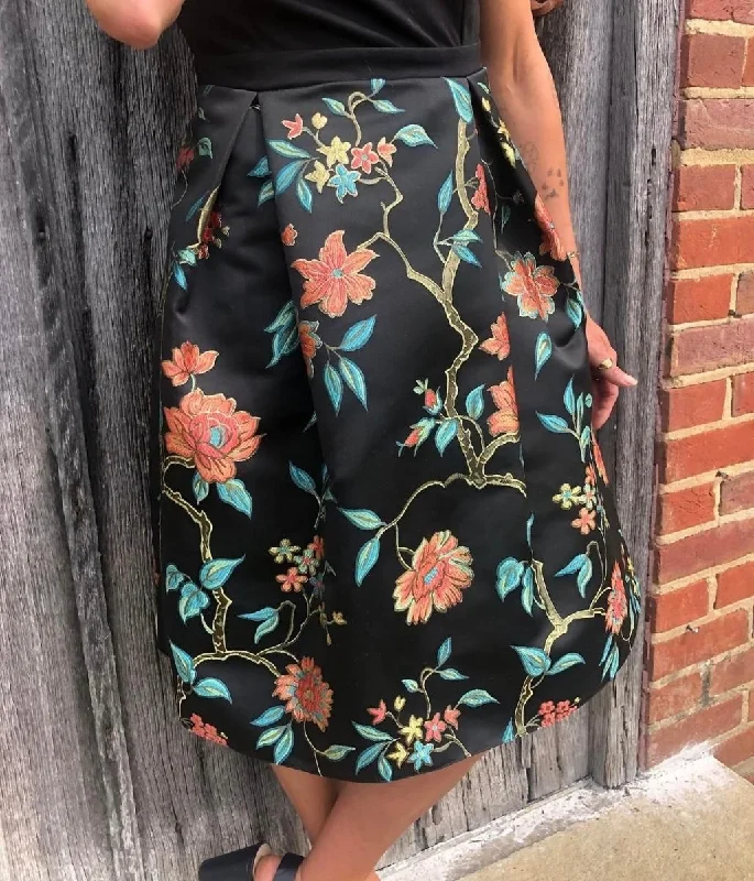 Black Oriental Floral Dress