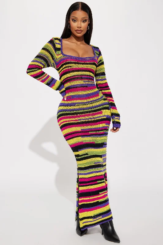 Brielle Sweater Maxi Dress - Multi Color