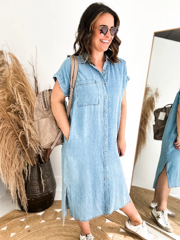 Denim Midi Spring Dress