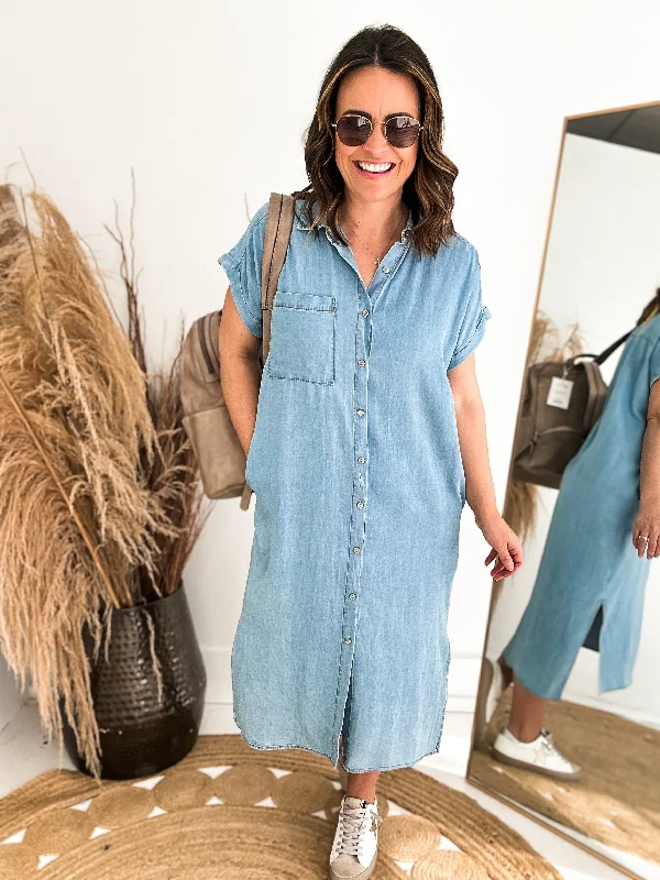 Denim Midi Spring Dress