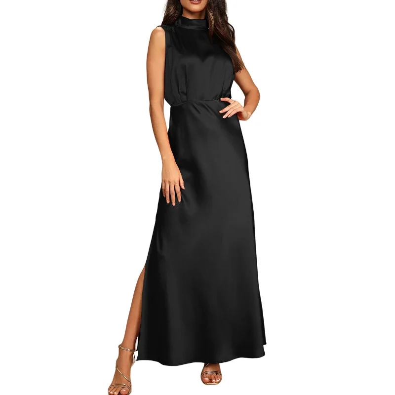 Fashion Formal Satin Occasion Maxi Dress