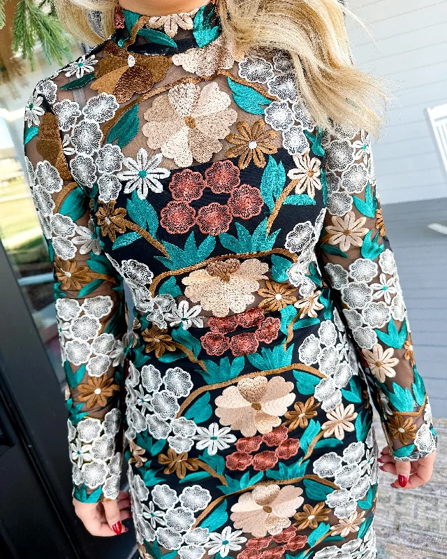 Floral Cut Out Midi Dress