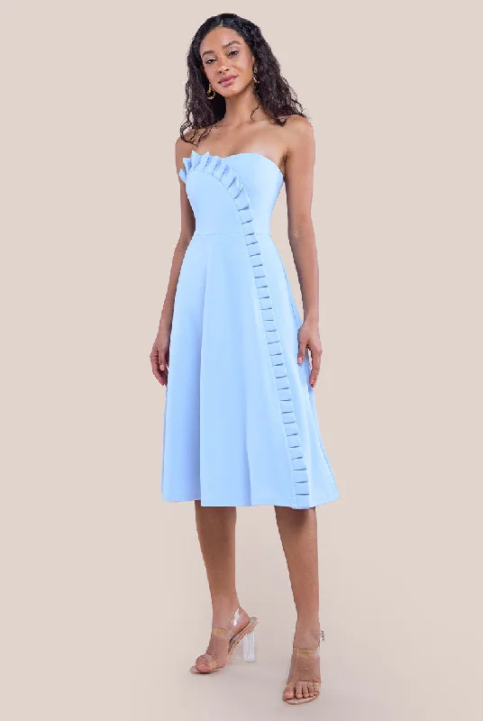 Goddiva Frilled Halter Neck Strap Midi Dress