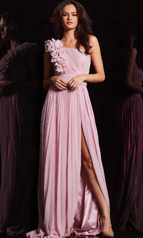 Jovani Long Pleated Chiffon Prom Dress 24609