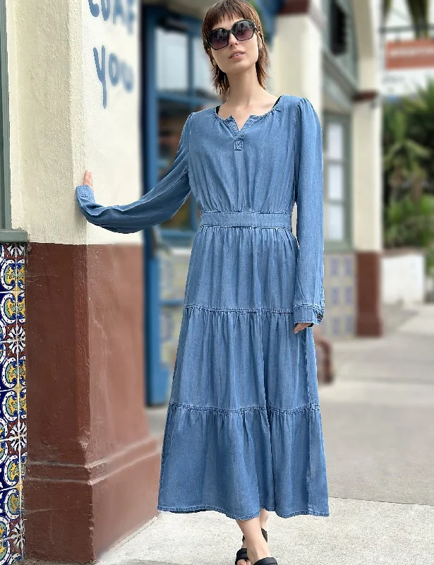 Layers Denim Maxi Dress