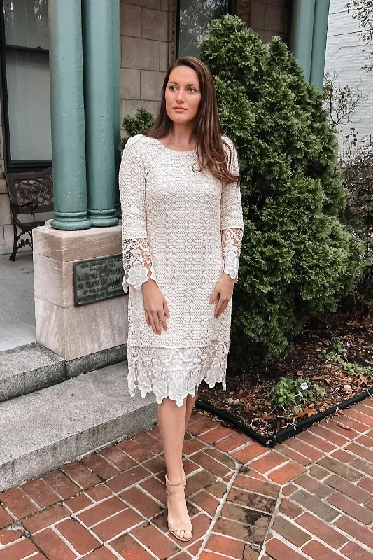 Lydia Crochet Dress in Ivory