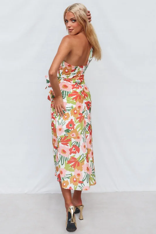 Mawson Midi Dress - Orange/Multi Print