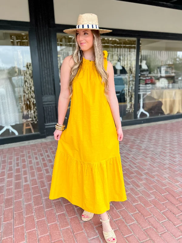 [Mud Pie] Julip Maxi Dress-Mustard