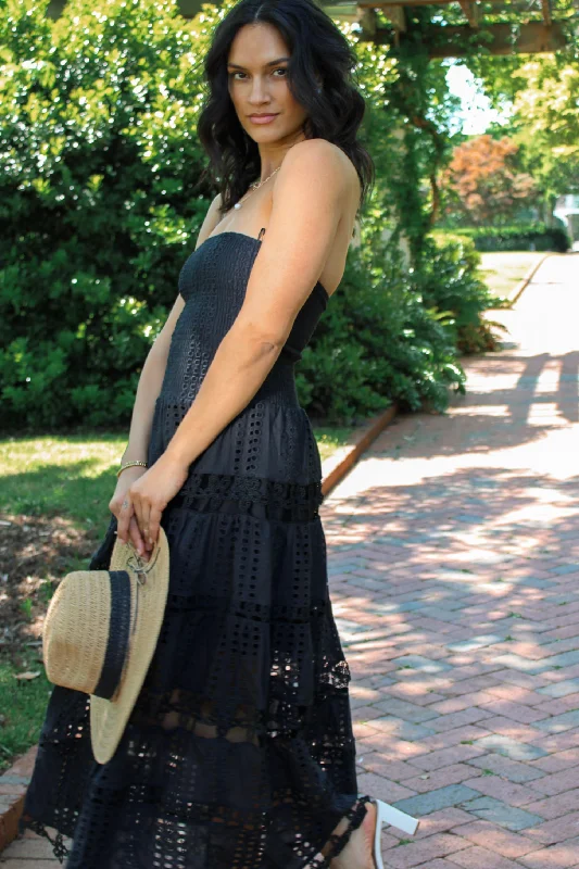 Safe Haven Midi Dress in Black