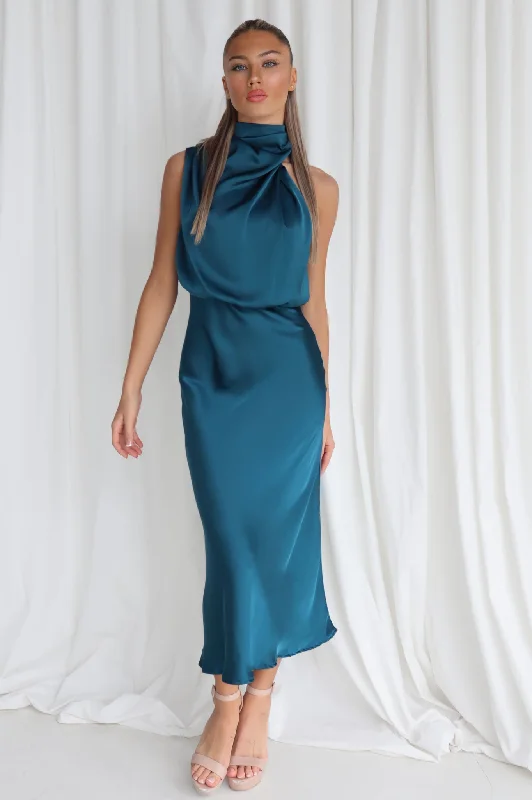 Sherie Midi Dress - Teal