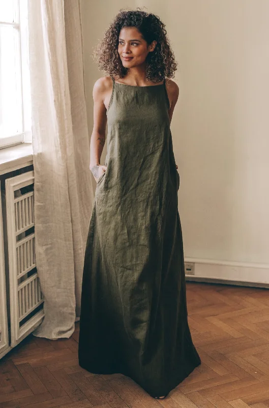 Sleeveless Linen Maxi Dress