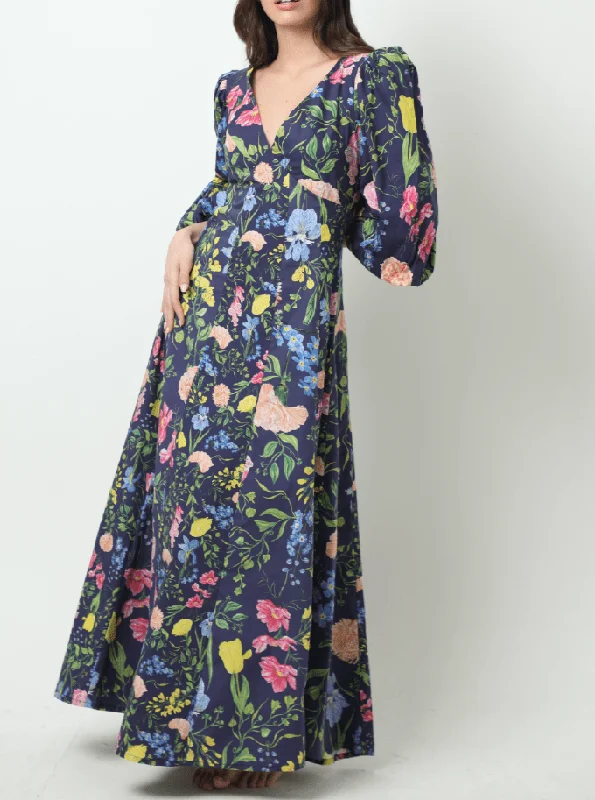 Vera Dress in Navy Multi Garden