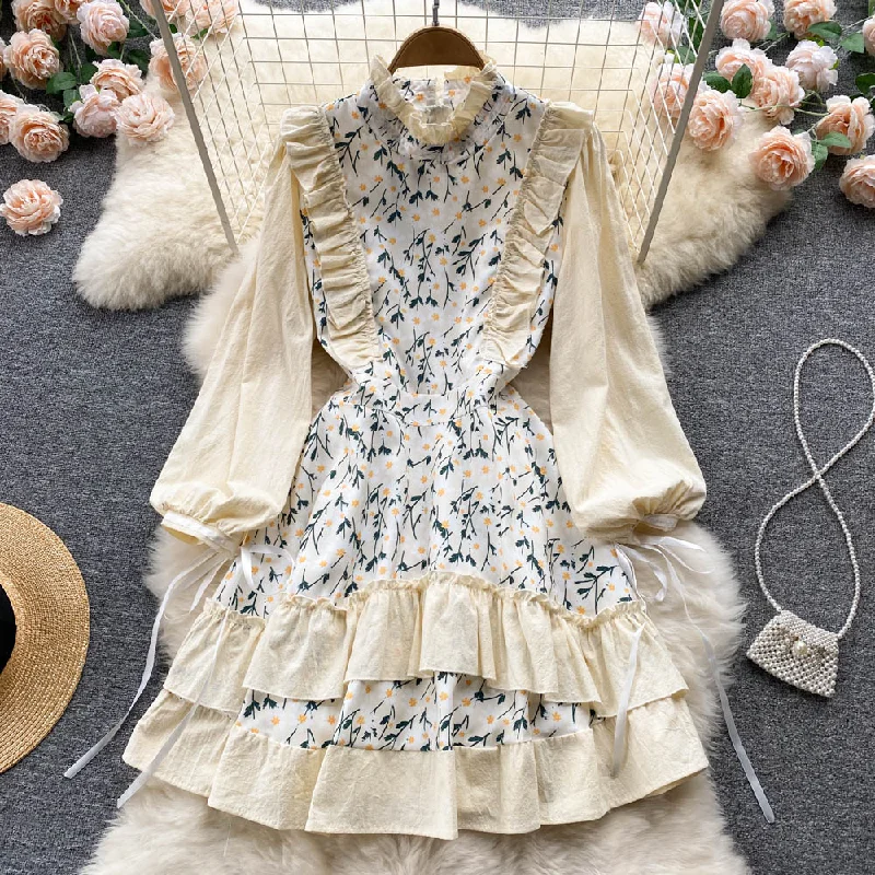 Cute A line floral dress fashion dress      S231