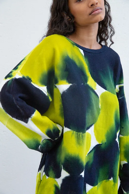 SHADE SWEATER OVERSIZED DRESS -Navy/Lime Green