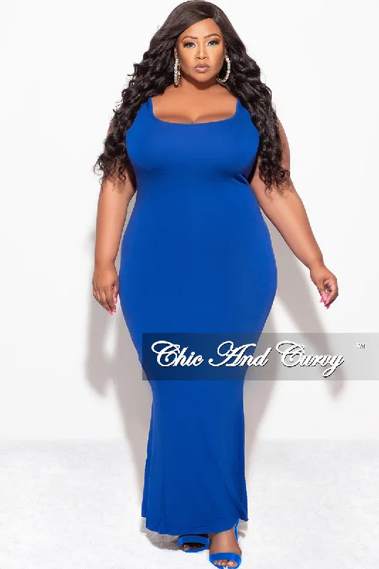 Final Sale Plus Size Tank Maxi Dress in Royal Blue