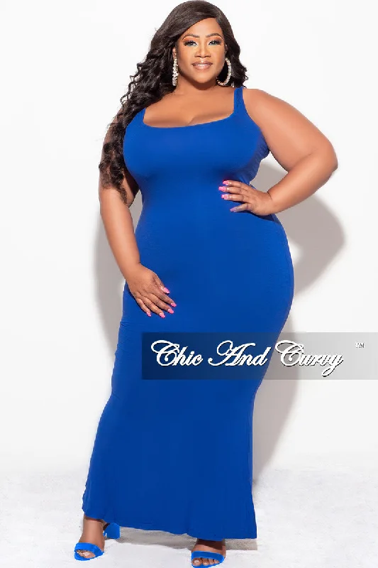 Final Sale Plus Size Tank Maxi Dress in Royal Blue